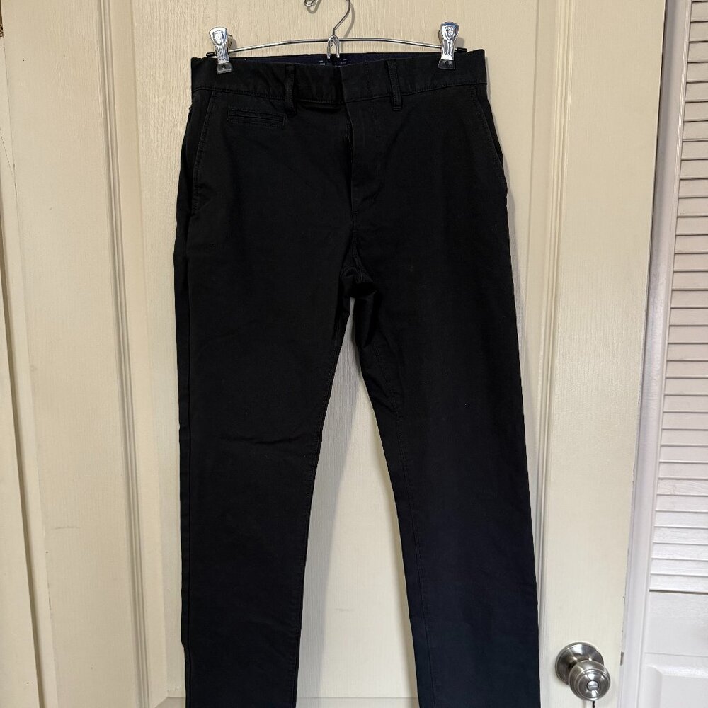 2 Pair Black Men's Pants 28 Waist, Old Navy J.Crew